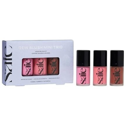 saie Mini Dew Blush Trio Gift Set with Baby Pink, Neutral Pink & Warm Terracotta Shades, Hydrating Cream Blush Minis
